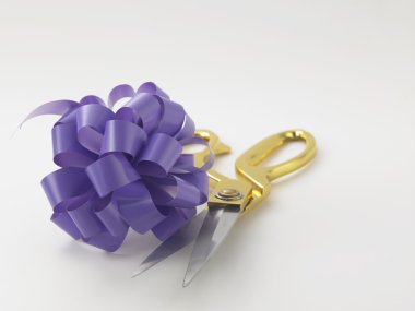 Purple ribbon bows clipart
