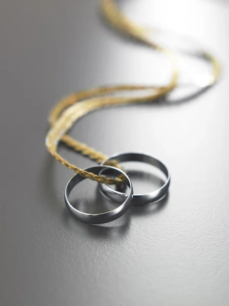 Dos anillos en una cadena — Foto de Stock