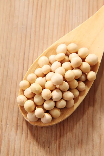 Spoon full of the soy beans — Stock Photo, Image