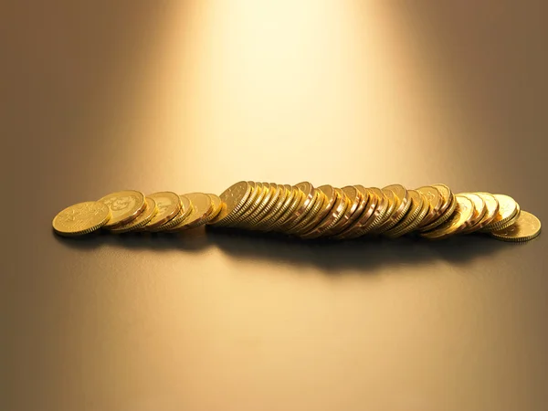 Rolle der Münze auf dem warmen — Stockfoto