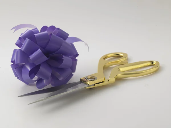 Purple ribbon bows — Stock Photo, Image