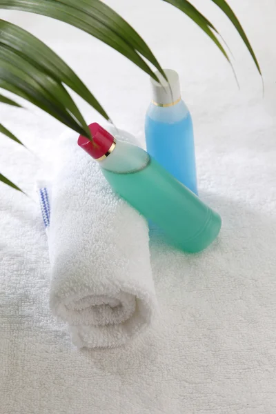 Bottiglia del detergente e del toner — Foto Stock