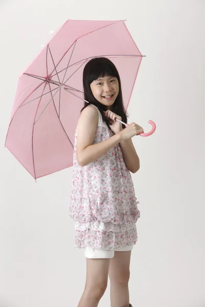 Girl holding umbrella — Stock Photo, Image