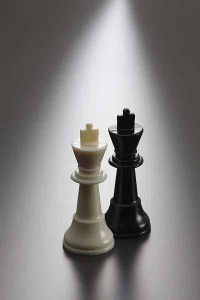 체스의 흑인과 백인 왕 — 스톡 사진