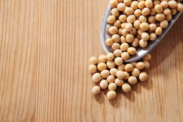 Scoop of the soy beans — Stock Photo, Image