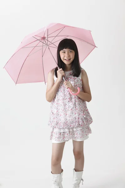 Girl holding umbrella — Stock Photo, Image