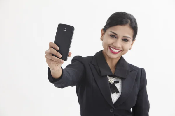 Indiase vrouw selfie — Stockfoto