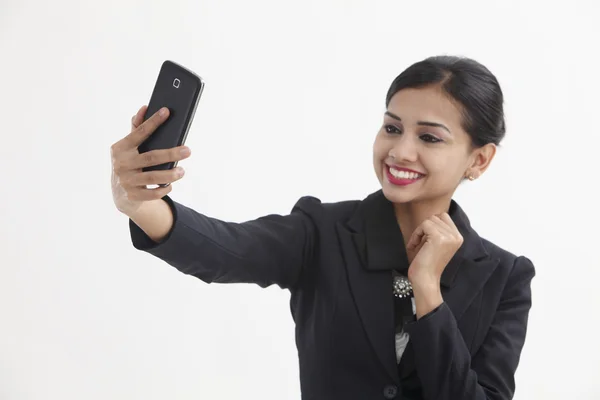 Selfie einer indischen Frau — Stockfoto