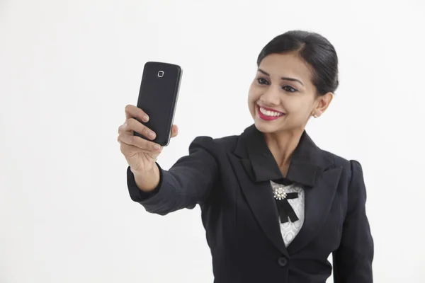 Selfie einer indischen Frau — Stockfoto