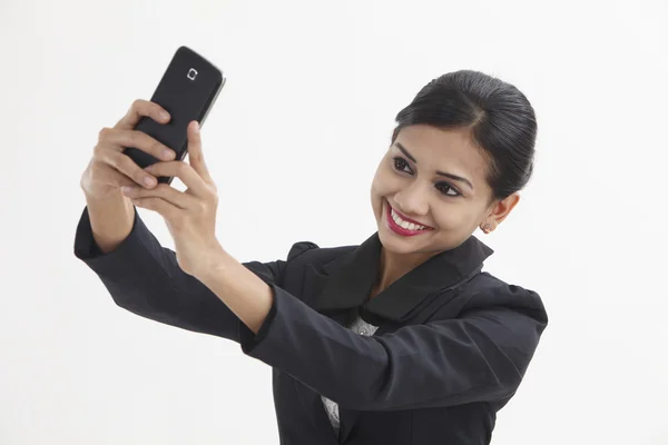 Selfie einer indischen Frau — Stockfoto
