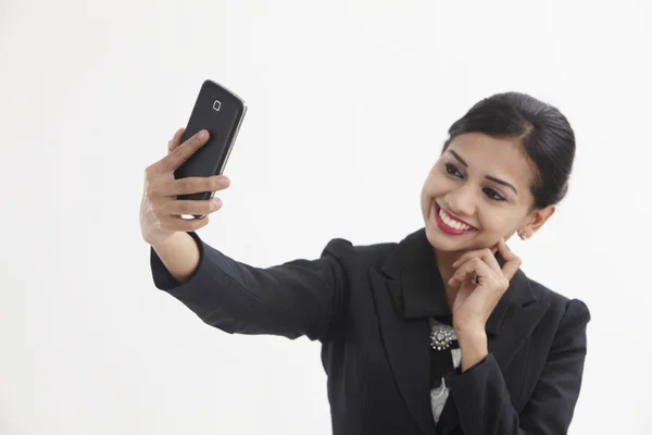 Selfie einer indischen Frau — Stockfoto