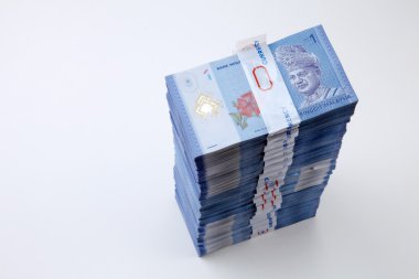 Beyaz üzerine Malezya Ringiti