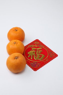 Mandarin portakal tebrik çıkartması