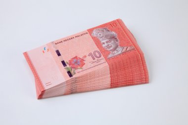 Beyaz üzerine Malezya Ringiti