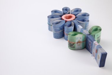 Beyaz üzerine Malezya Ringiti