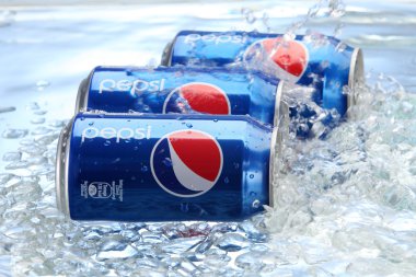 Cans of Pepsi cola