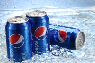Cans of Pepsi cola