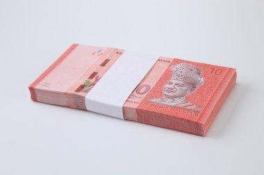 Beyaz üzerine Malezya Ringiti