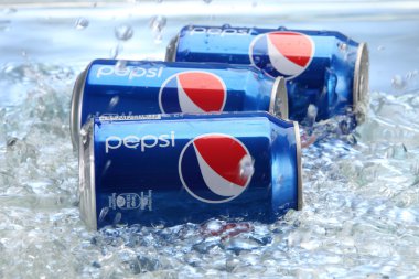 Cans of Pepsi cola