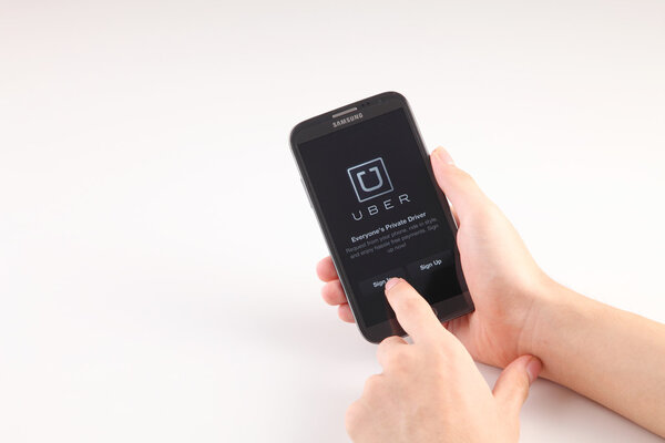 Human hands with phone