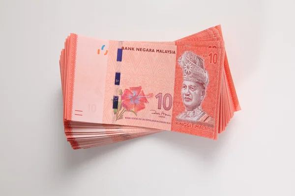 Malaysia ringgit op wit — Stockfoto