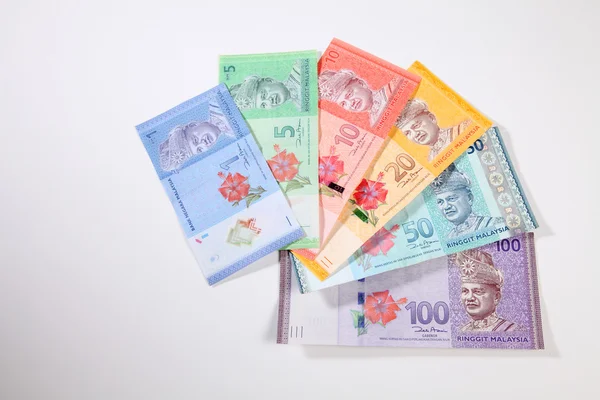 Malaysia ringgit op wit — Stockfoto