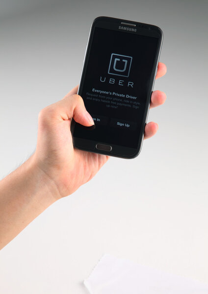 Human hand with phone