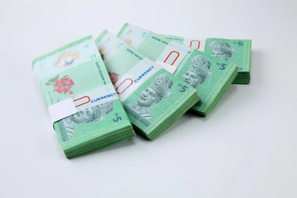 Malaysia ringgit op wit — Stockfoto