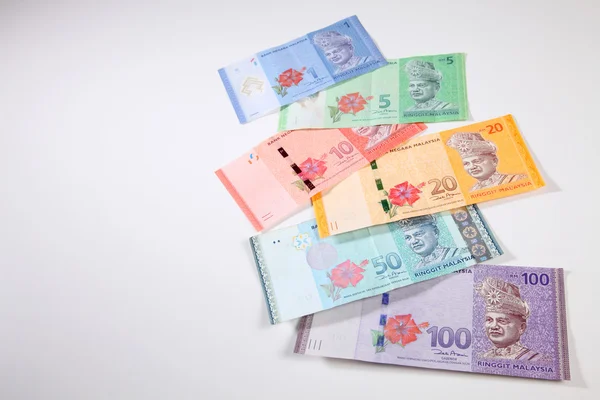 Malaysia ringgit op wit — Stockfoto