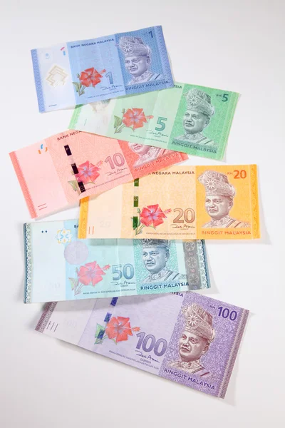 Malaysia ringgit op wit — Stockfoto