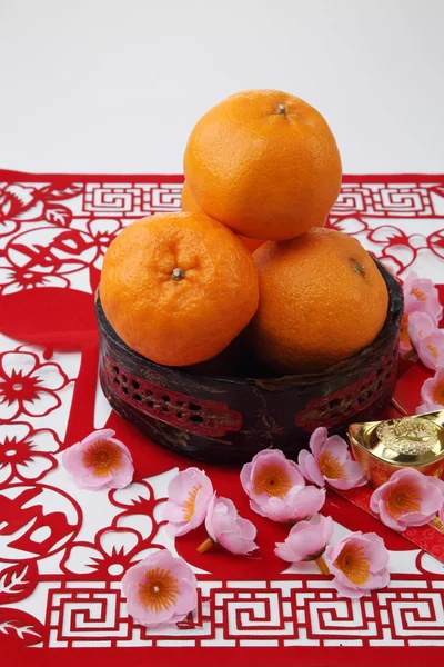 Grupp av mandarin apelsiner — Stockfoto