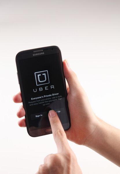 Human hands with phone