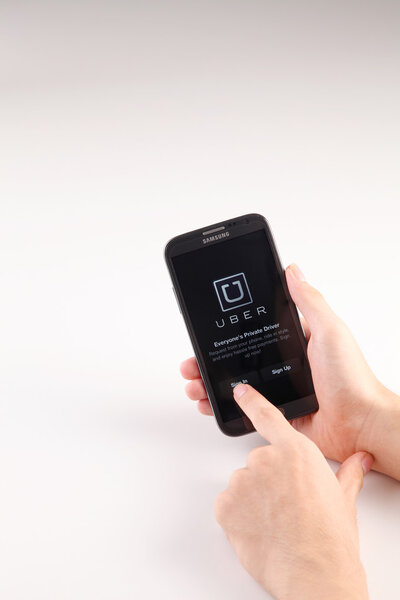 Human hands with phone