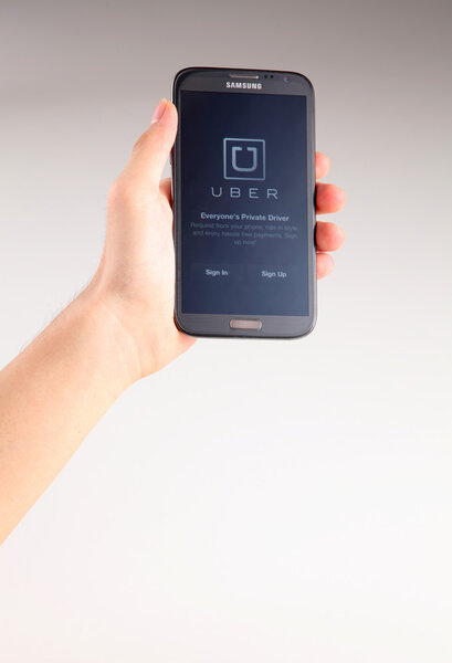 Human hand with phone