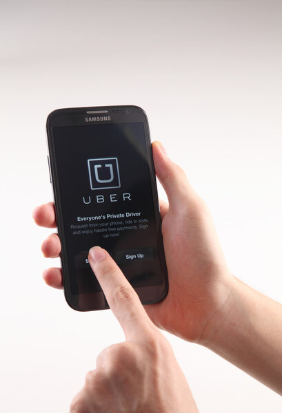 Human hands with phone