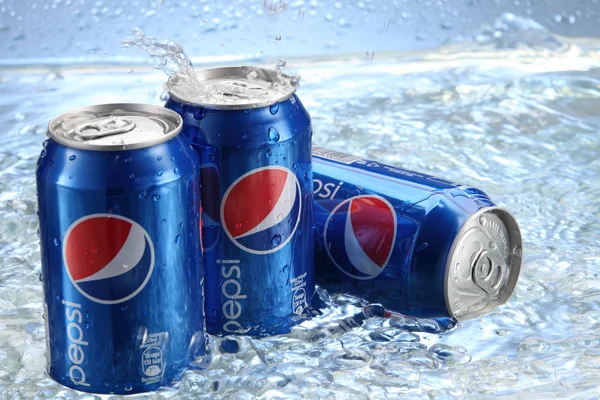 Cans of Pepsi cola
