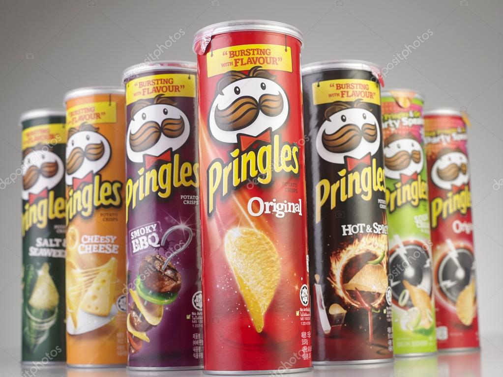 KUALA LUMPUR, MALAYSIA,  JUNE 6, 2015: Pringles group. Owned by the Kellogg Company, Pringles is a brand of potato snack chips sold in 140 countries