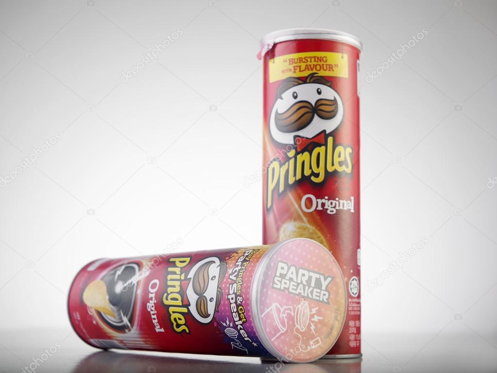 KUALA LUMPUR, MALAYSIA,  JUNE 6, 2015: Pringles group. Owned by the Kellogg Company, Pringles is a brand of potato snack chips sold in 140 countries