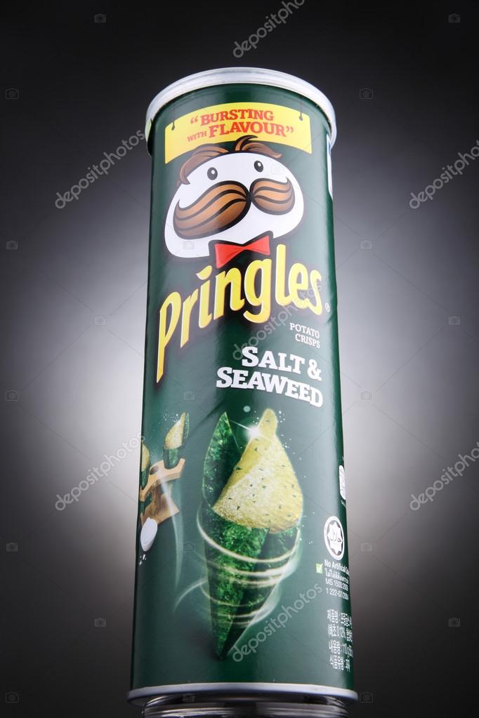 KUALA LUMPUR, MALAYSIA,  APRIL 27, 2015: A can of  Pringles salt and seaweed chips