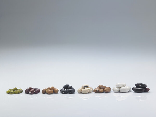 different assorted beans
