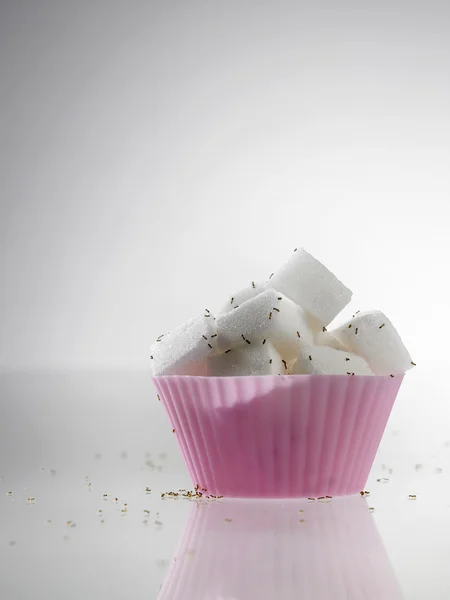 Cubos de azúcar blanco — Foto de Stock