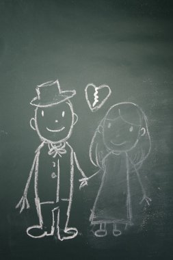 Karı koca ile çizim doodle  