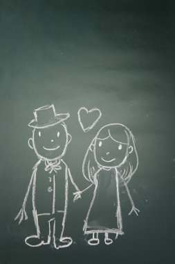 Karı koca ile çizim doodle  