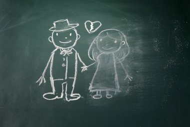 Karı koca ile çizim doodle  