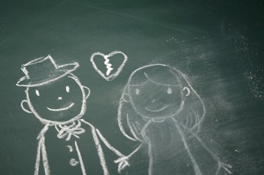 Karı koca ile çizim doodle  