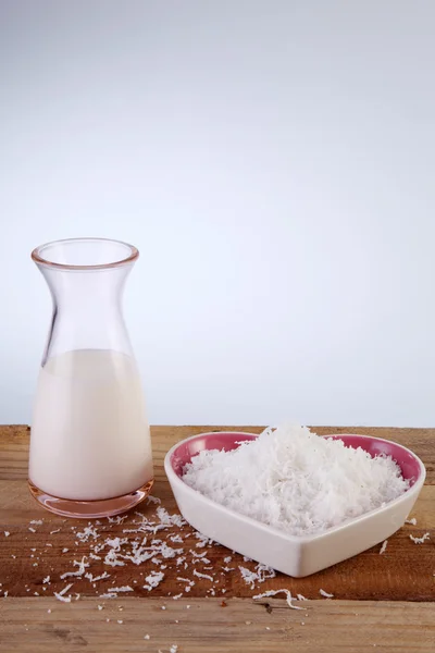 Vaso di latte di cocco — Foto Stock