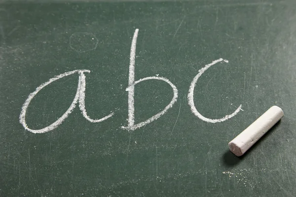 Abc with chalk on blackboard — Stock Photo, Image