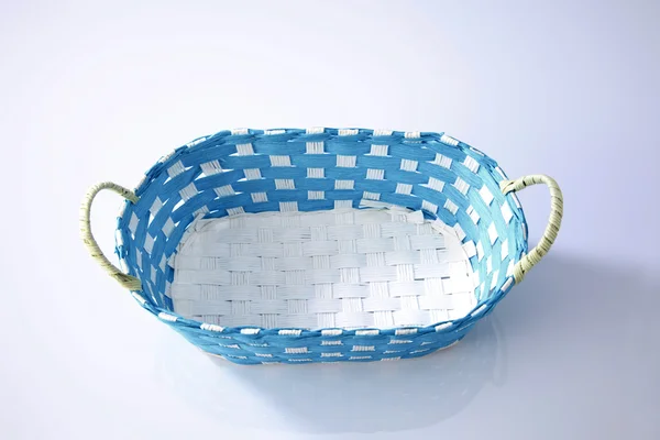 Woven blue basket — Stock Photo, Image