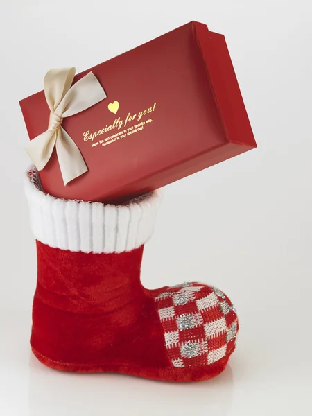 Santa's red boot — Stock Photo, Image