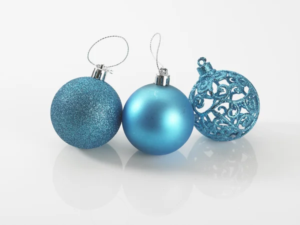 Blauwe kerstballen — Stockfoto